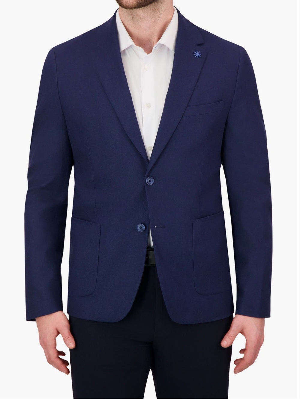 Report Collection Linen Blend Stretch Sports Coat in NAVY size 38R